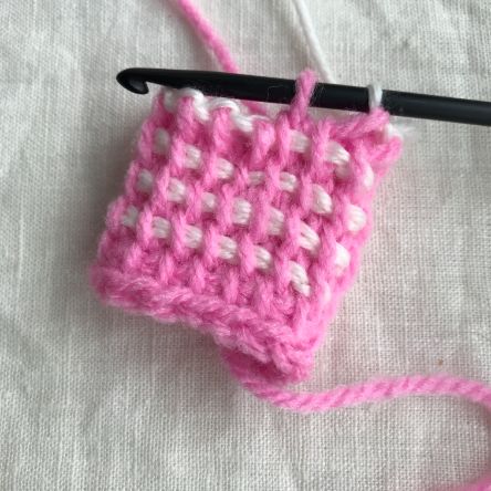 ダブルフックアフガン編みの編み方　輪編み