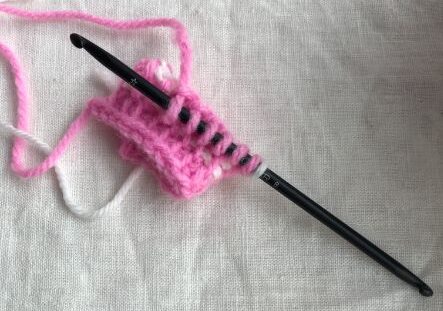 ダブルフックアフガン 編み　編み方（いき）