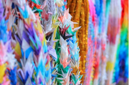 手編み鶴を編みました 編み物で編む千羽鶴の作り方