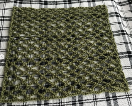 かぎ針編み　ネット編み　編み地